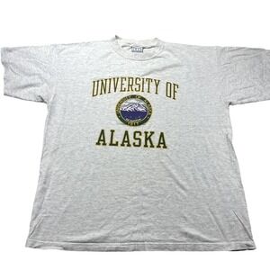 Vintage University of Alaska Shirt Mens XL Gray College Tee Gear For Sports USA